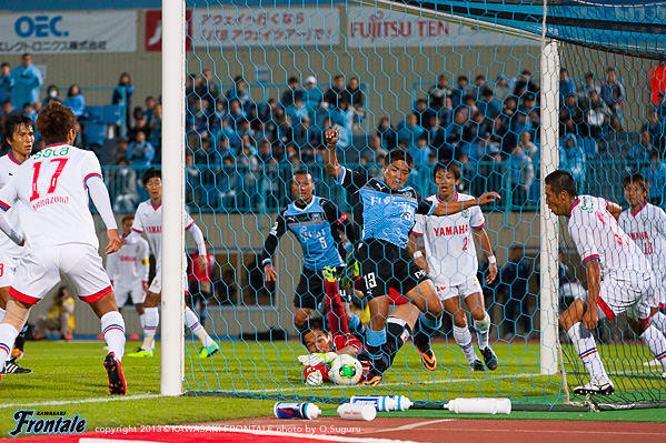 終了間際に大久保選手が逆転ゴールを決めた！