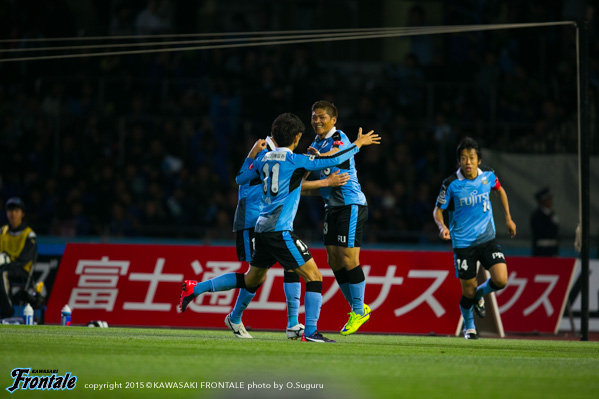 大久保選手のゴールでフロンターレが先制！